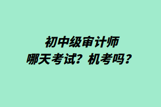 初中級審計師哪天考試？機考嗎？