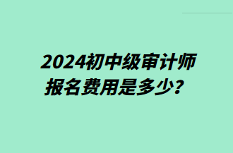 2024初中級(jí)審計(jì)師報(bào)名費(fèi)用是多少？