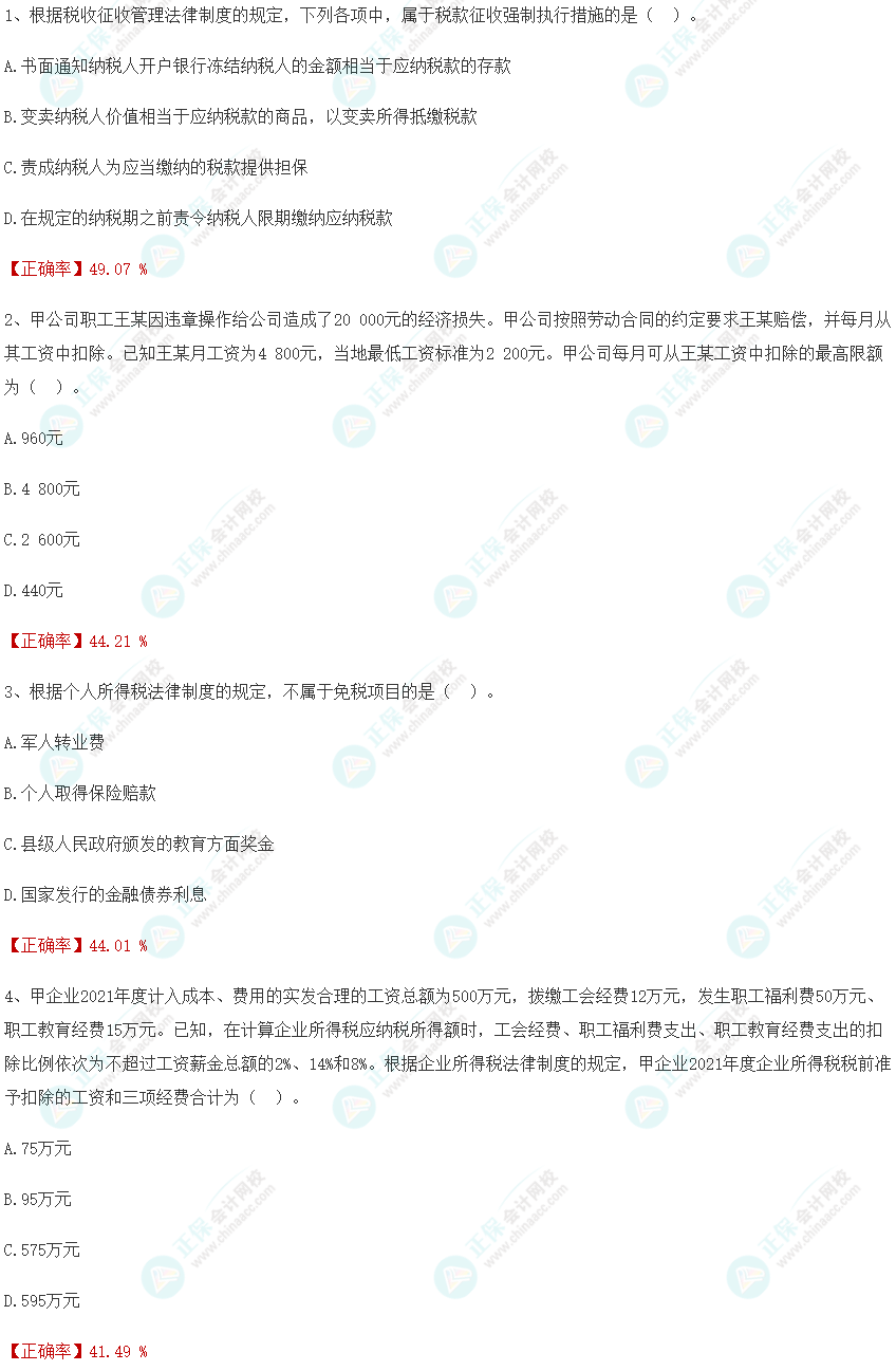 攻克錯題！2024初級會計一模《經濟法基礎》單選高頻錯題分析