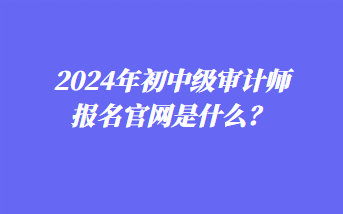 2024年初中級審計師報名官網(wǎng)是什么？