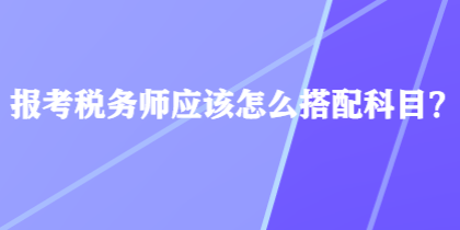 報考稅務師應該怎么搭配科目？