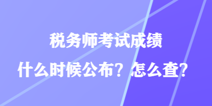 稅務師考試成績什么時候公布？怎么查？