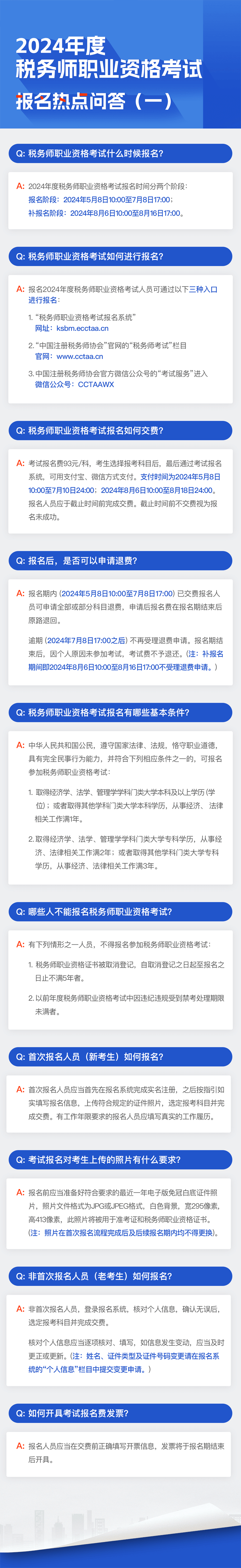 2024年度稅務師職業資格考試報名熱點問答