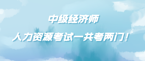 中級經濟師人力資源考試一共考兩門！