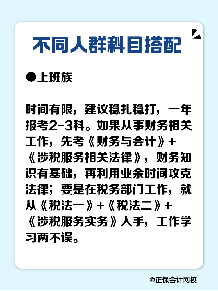 必看！不同人群稅務師科目搭配攻略