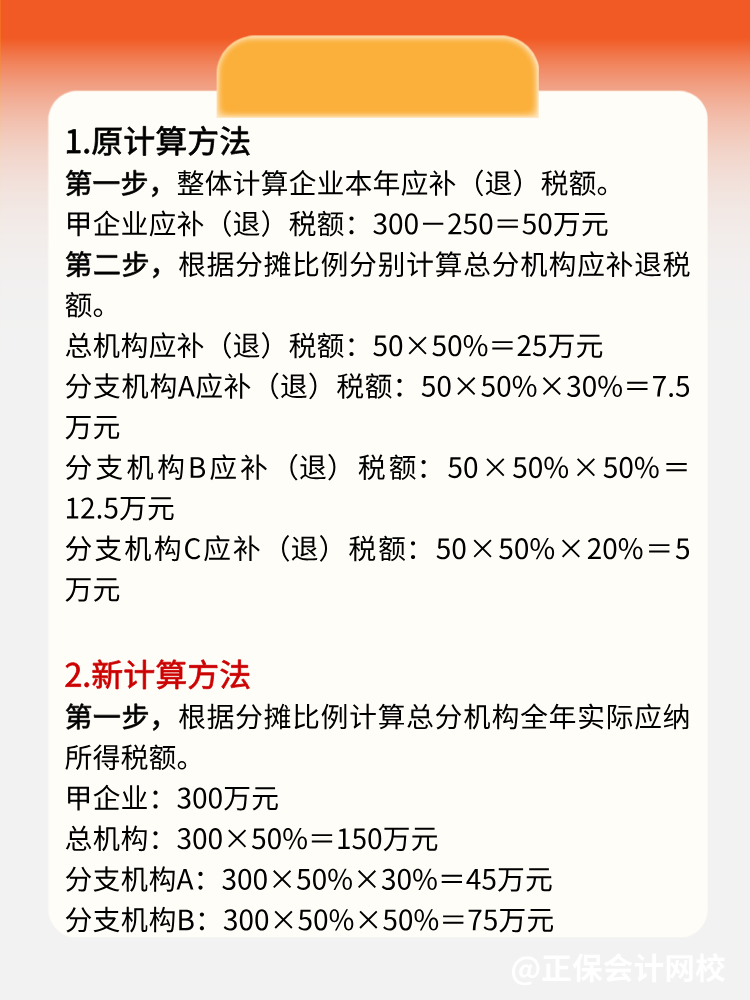 學習：總分機構匯算清繳補繳稅款的變化！