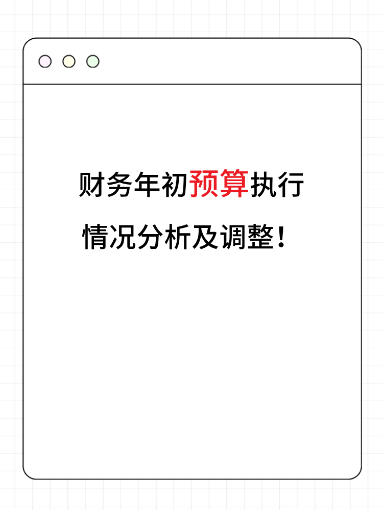 財(cái)務(wù)年初預(yù)算執(zhí)行情況分析及調(diào)整！
