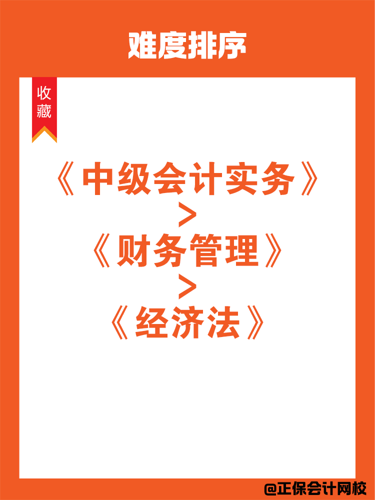 中級會計三科難度排行及科目分析！
